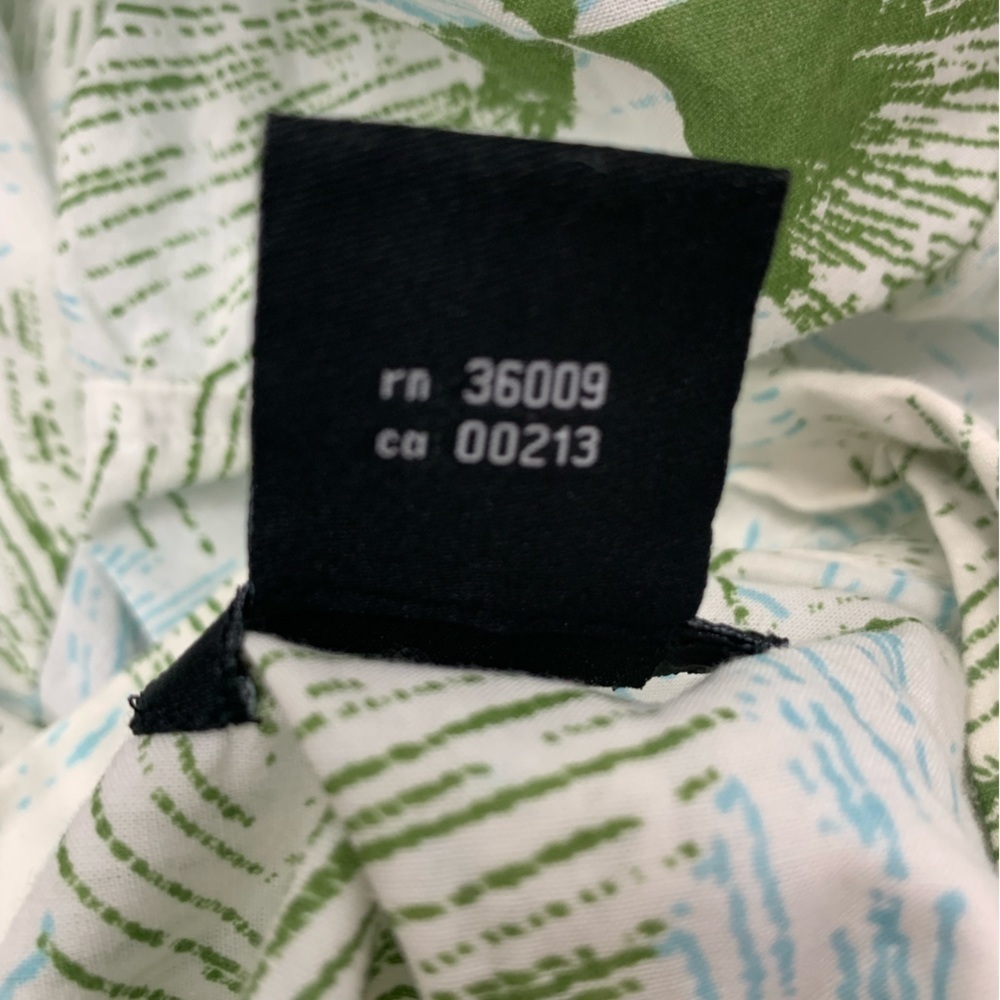 Calvin Klein Jeans NWT Button Up Cotton Shirt Blue Green White 3/4 Sleeve Size L - Picture 9 of 12